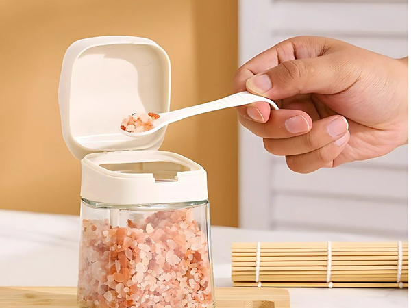 Küchengewürzbehälter mit Griff, Glas 300 ml + Löffel