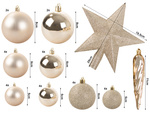Sapin de noël boules de noël paillettes or étoiles paillettes 8 / 6 / 5
