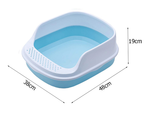 Open-ended cat litter box with soldna frame for litter + large scoop