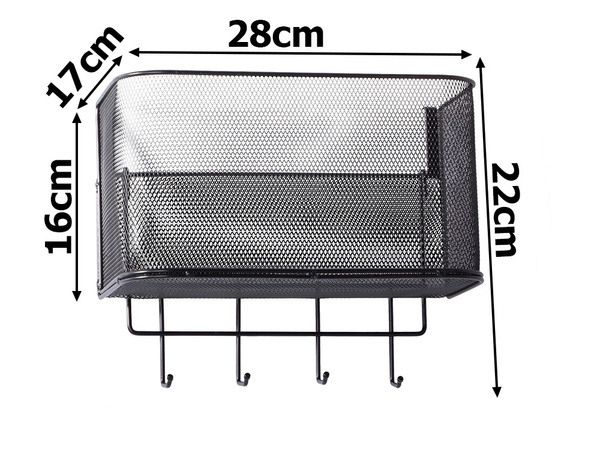 Krepšelis metalinis durų organizatorius kabantys lentynos kabliukai