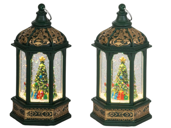 A condus lanternă de crăciun decorare copac de crăciun cu sclipici