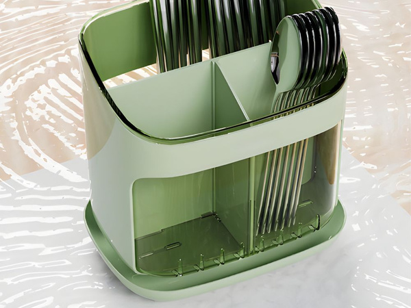 Organizers tray for cutlery dryer stand for kitchen with drainage 4 compartments