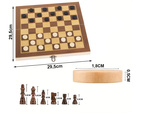 Juego de ajedrez damas triktrak grande de madera 3en1
