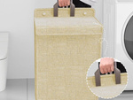 Panier à linge pliant pour salle de bain porte murale beige