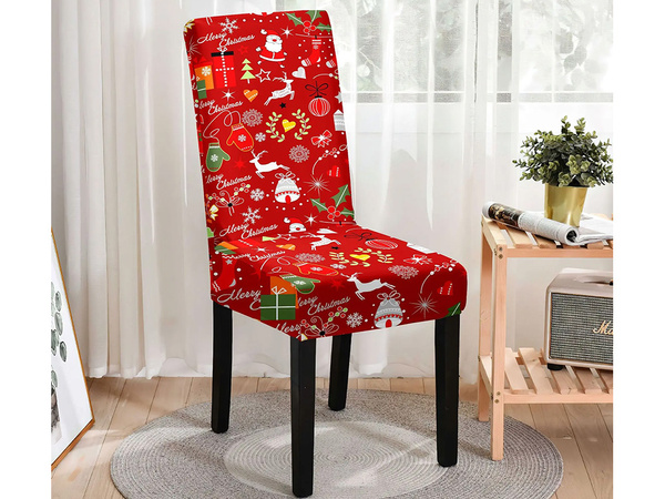 Housse de chaise de noël élastique universel décoratif michael