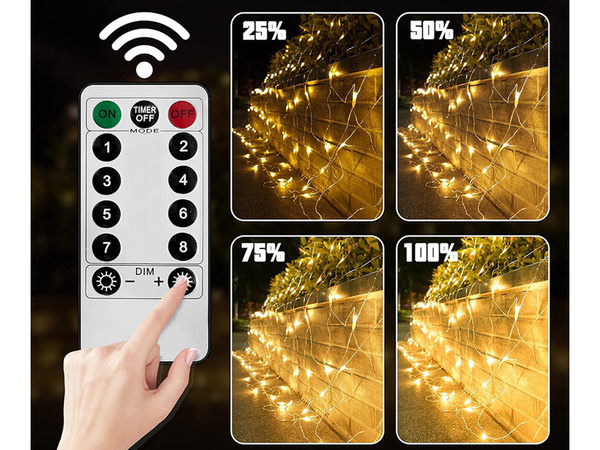 Svetlobna zaslonska zavesa 160led božičnih luči usb pilot bela bela 2x2.6m