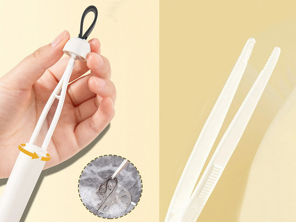 Szczotka do czyszczenia rowków szczelin skrobak do szorowania penseta 2w1