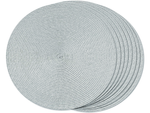 Salvamanteles redondo para mesa de cocina salvamanteles trenzado gris