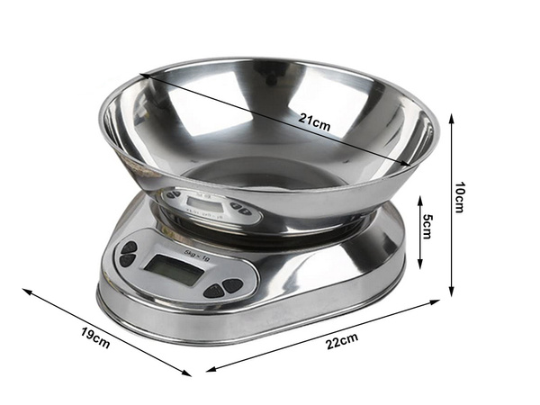Elektronická kuchynská váha s digitálnymi presnými kovovými váhami 5kg/1g