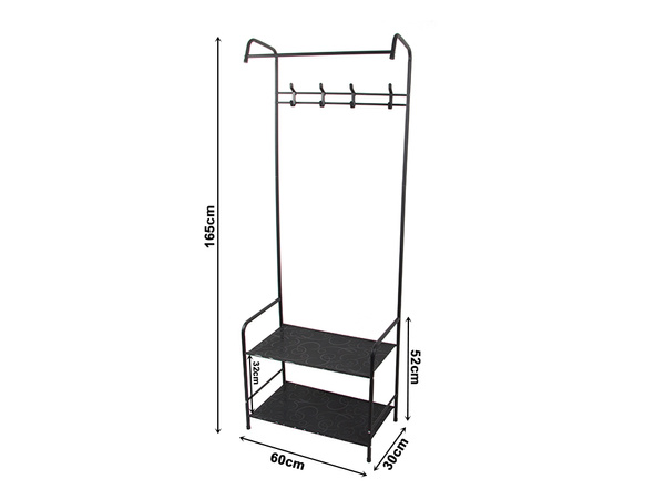 Standing clothes hanger for outerwear jackets shoes stand shelves
