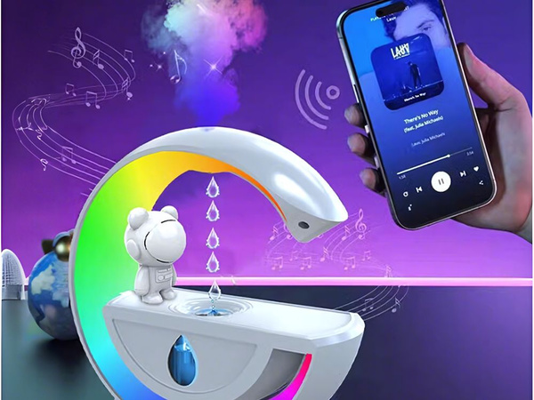 Humidificador con altavoz bluetooth led astronauta usb mist rgb