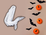 Halloween decoración colgante fantasma blanco grito esqueleto fantasma 65cm