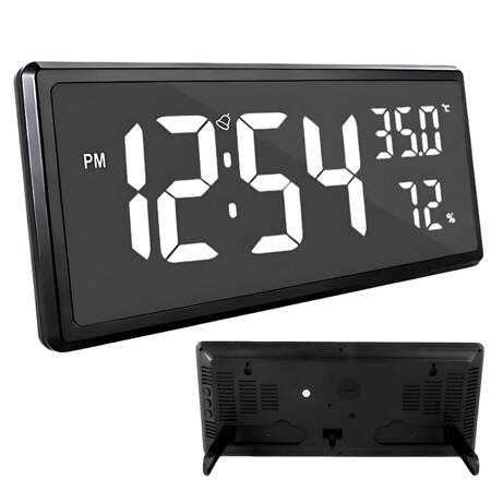 Electronic alarm clock digital led standing pendant temperature humidity