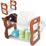 Double-decker dishwasher drier wooden