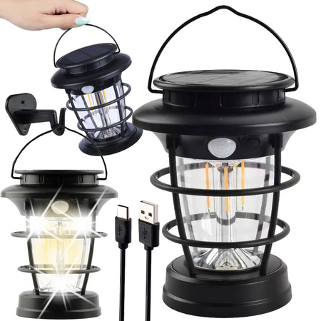 Lanternă solară de camping led lanternă de grădină usb dusk senzor de mișcare