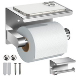 SUPORT HÂRTIE IGIENICĂ CU RAFT TELEFONIC PENTRU BAIE WC OȚEL