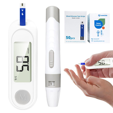 Digitálny glukomer lcd sada 50 prúžkov 50 lanciet na testovanie cukru v krvi