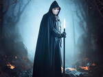 Cloak halloween long black cloak with hood disguise costume costume