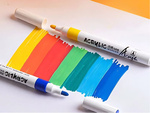 MARCADORES ACRILICOS 12 UDS COLOR PARA CRISTAL PLASTICO METAL MADERA + ESTUCHE