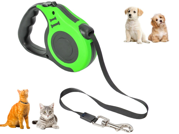 Automatikus lanyard kutyák kutyák keresztünk blokkolása erős, keverenyes tekercs 5m 15kg