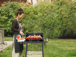 Grătar de grădină mare cărbune bbq grătar reglabil rafturi roți portabile