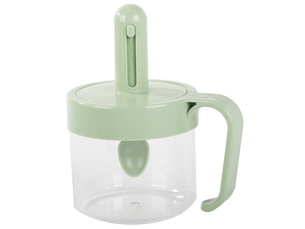 Kitchen spice container with food spoon cup with ear lock