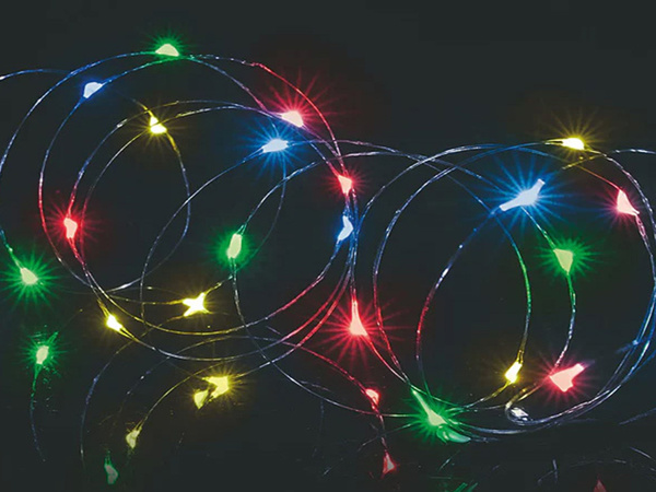 Drôtové svetlá 100 led s batériami 10m viacfarebné