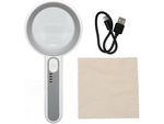 Illuminated reading magnifying glass 5x with led lighting