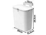 Corbeille de cuisine avec couvercle pour porte de placard blanc 9l