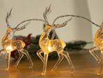 Guirlande de rennes 10 led avec paillettes pour arbre de noël