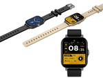 Smartwatch women's men's rubber strap sports Bluetooth calls black