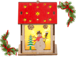 Wooden hanging lantern christmas tree lighting christmas decoration snowman