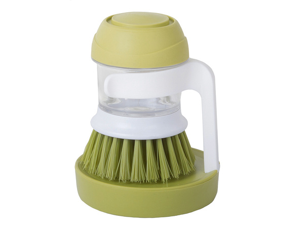 Scrub brush kitchen dishwasher liquid dispenser scrub stand