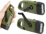 DYNAMO SOLAR TORCH 3 LED KINETIC HAND CRANK CLIP
