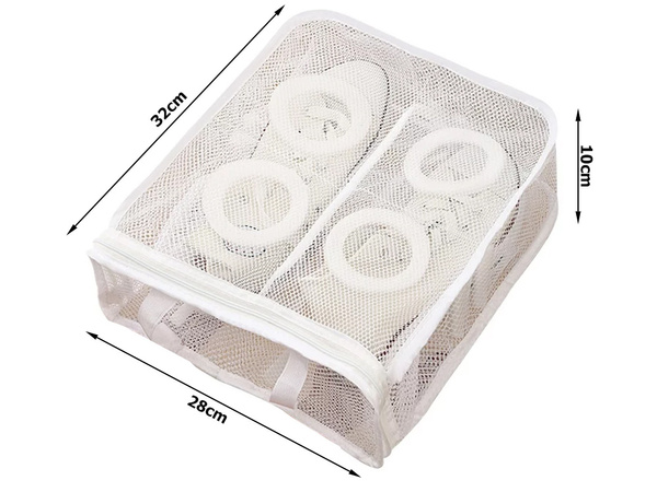 Mrežasta vrečka za pranje čevljev z zadrgo za spodnje perilo prostorna