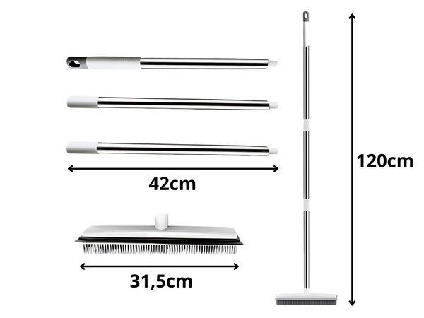 Silikona gumijas slota slaucīšanai ar metāla rokturi 120 cm