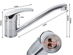 Mitigeur de cuisine chrome long
