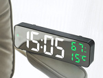 Reloj electronico digital led despertador termometro espejo de pie pilas usb