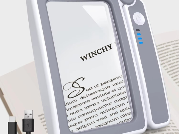 Illuminated reading magnifying glass 4x with led lighting