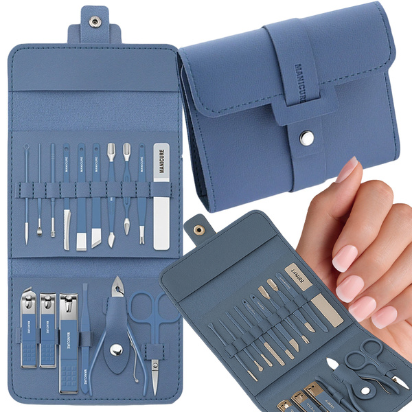 Nail kit manikiūro pedikiūro įrankių dėklas nagų žirklės 16 vienetų