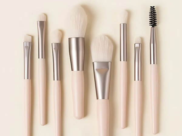 SET DE 8 PINCELES PROFESIONALES PARA MAQUILLAJE DE OJOS CEJAS CON ESTUCHE COSMÉTICO