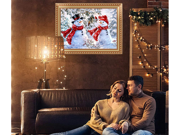 Bordado diamante conjunto muñeco de nieve navidad 5d