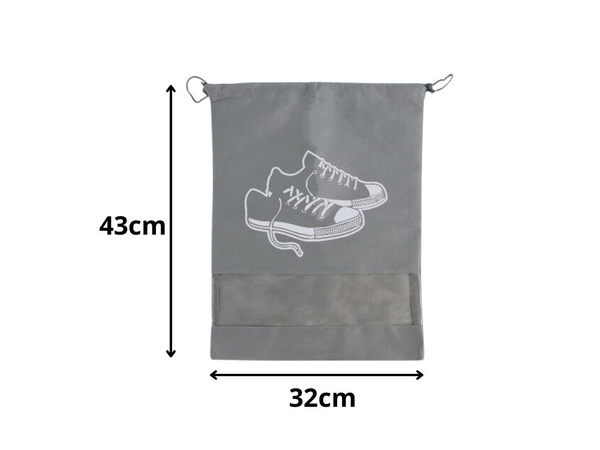 Taška na boty taška na oblečení cestovní se stahovací šňůrkou šedá