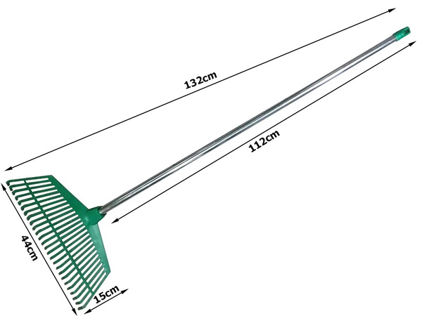 Zahradní hrabě na trávníkové lístky lehký plastový stébla hliník 40cm