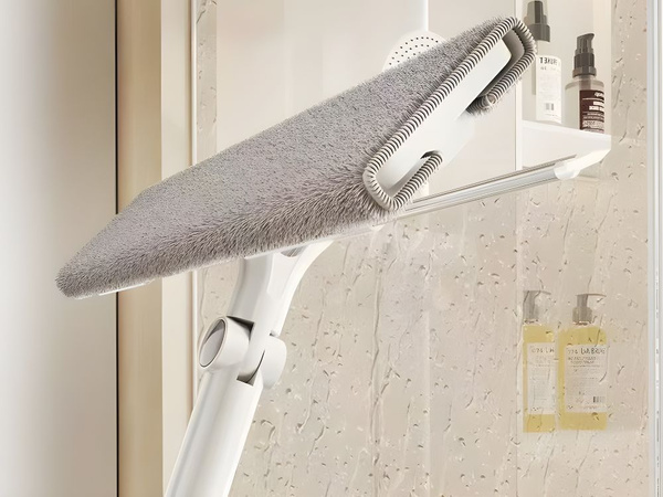 Window cleaner floor scraper rotating microfibre 2-in-1 telescopic