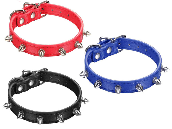 Guler de câine cu crampoane piele ecologică reglabil s