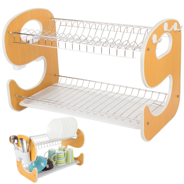 Dishwasher drying rack double-decker