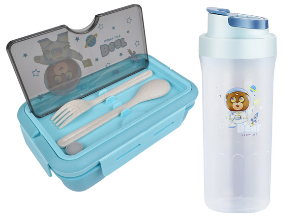 Lunchbox caja para el desayuno recipio para el desayuno y el almuerzo cubiertos con bidón juego