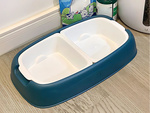 Double bowl for dog cat removable water and food bowls large plastic