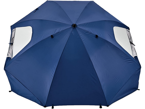 Plažo dežnik zaslon zložljiv vrt šotor 2in1 xxl velik z uv filtrom